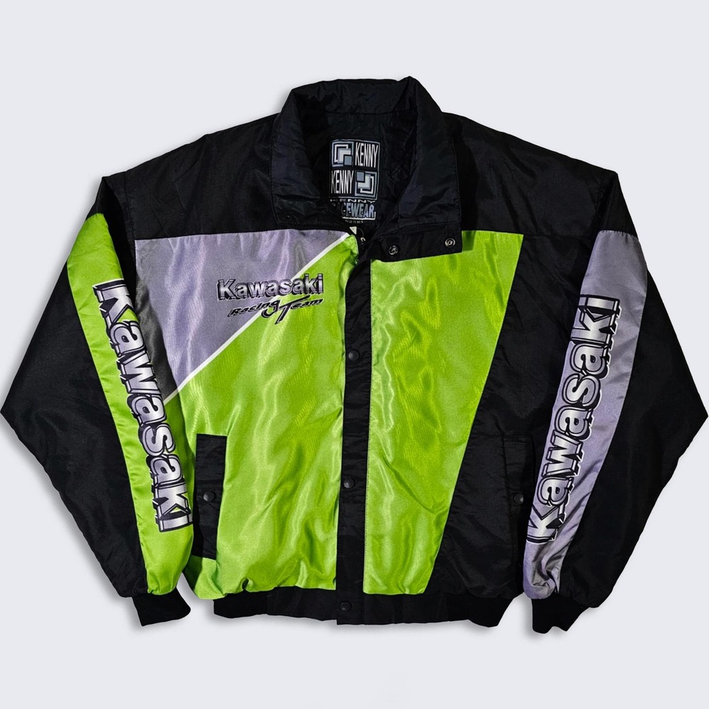Kawasaki Racing Team Vintage Racing Moto Bike Jacket